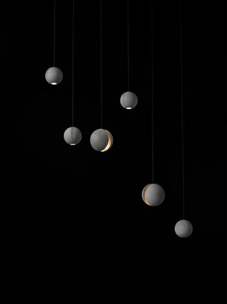 Solara Suspension Sphère en Béton Lune Minimaliste