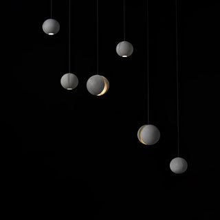 Solara Suspension Sphère en Béton Lune Minimaliste