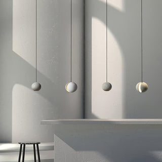 Solara Suspension Sphère en Béton Lune Minimaliste