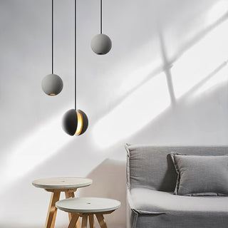 Solara Suspension Sphère en Béton Lune Minimaliste