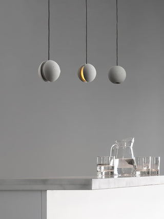 Solara Suspension Sphère en Béton Lune Minimaliste