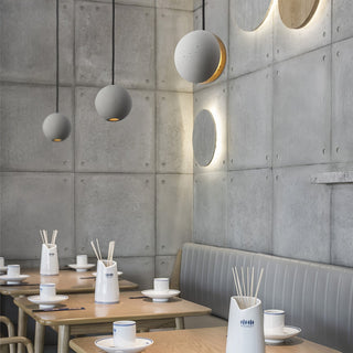 Solara Suspension Sphère en Béton Lune Minimaliste