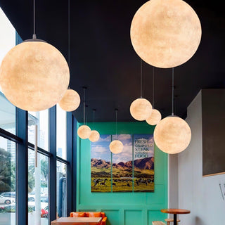 Lustra Suspension Lampe en Forme de Lune pour Salon