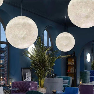 Lustra Suspension Lampe en Forme de Lune pour Salon