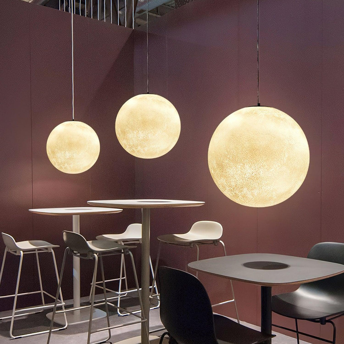 Jovise Suspension Lampe en Forme de Lune pour Salon