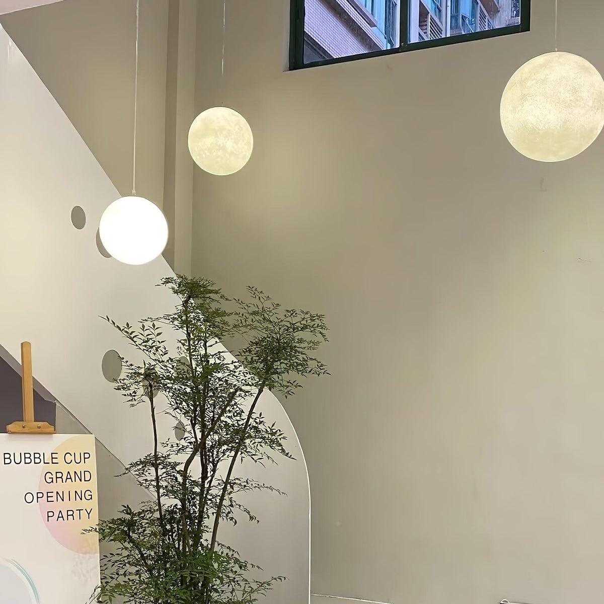 Jovise Suspension Lampe en Forme de Lune pour Salon