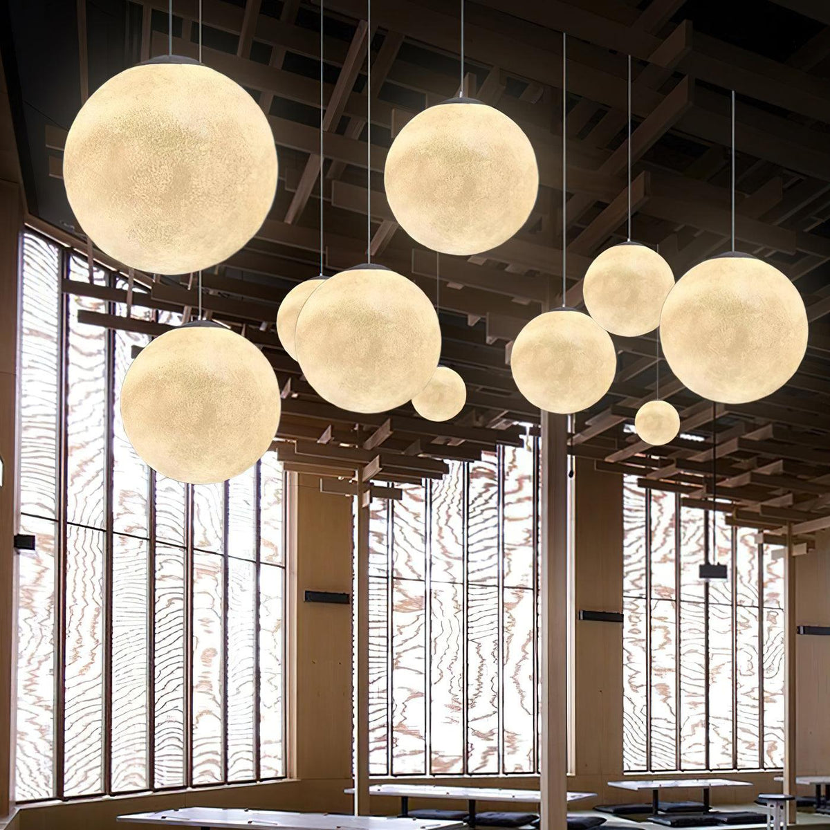 Jovise Suspension Lampe en Forme de Lune pour Salon