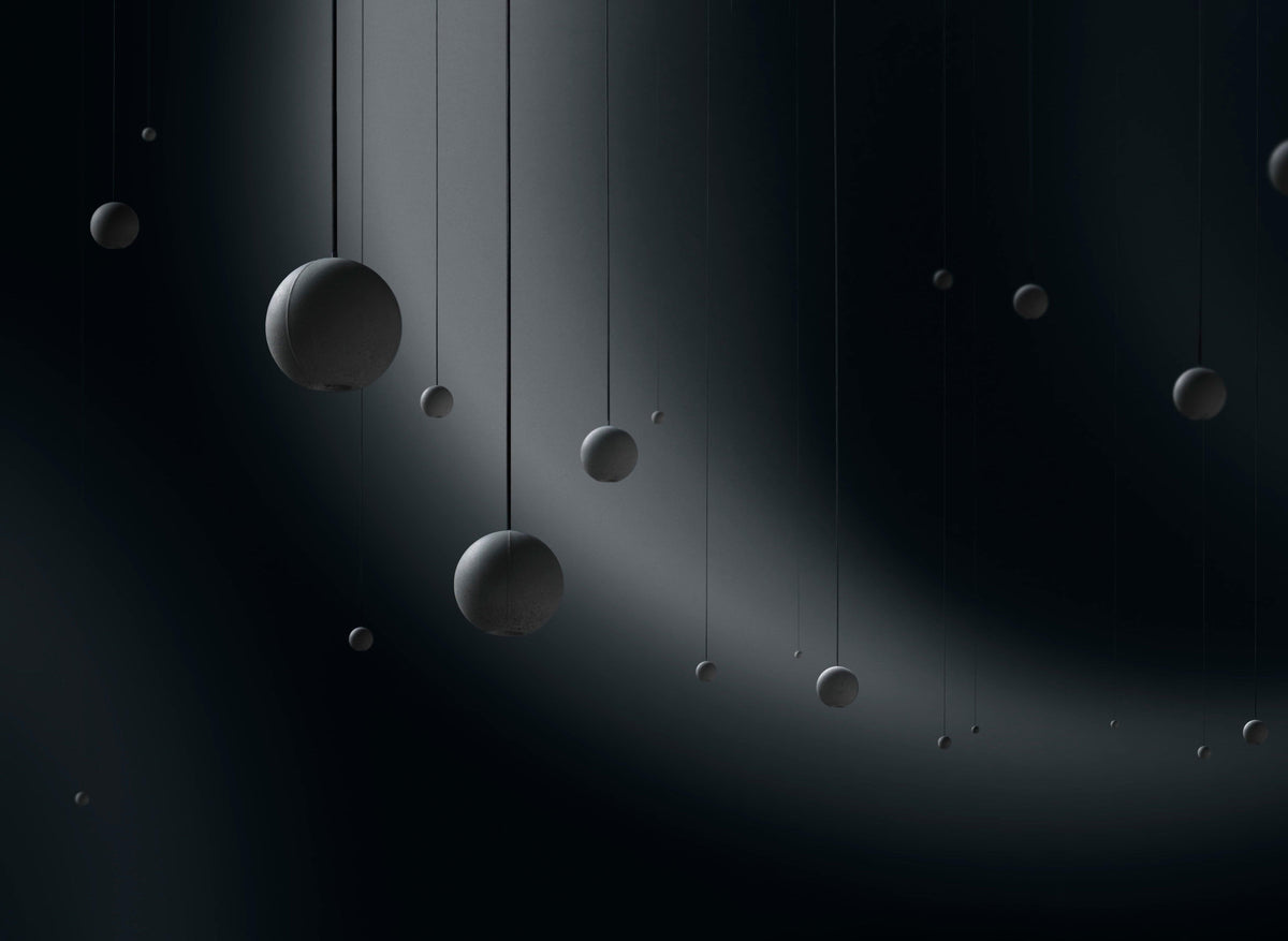 Finnetta Suspension Sphère en Béton Lune Minimaliste