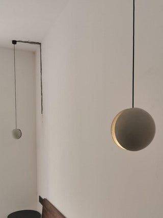 Solara Suspension Sphère en Béton Lune Minimaliste