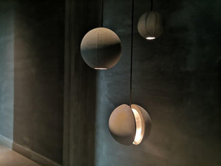 Solara Suspension Sphère en Béton Lune Minimaliste