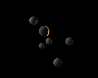 Solara Suspension Sphère en Béton Lune Minimaliste