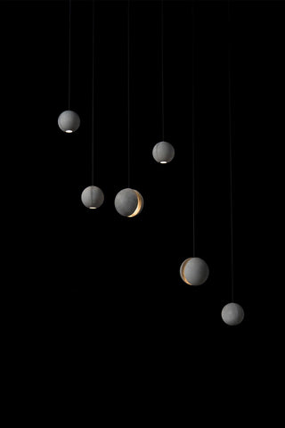 Solara Suspension Sphère en Béton Lune Minimaliste