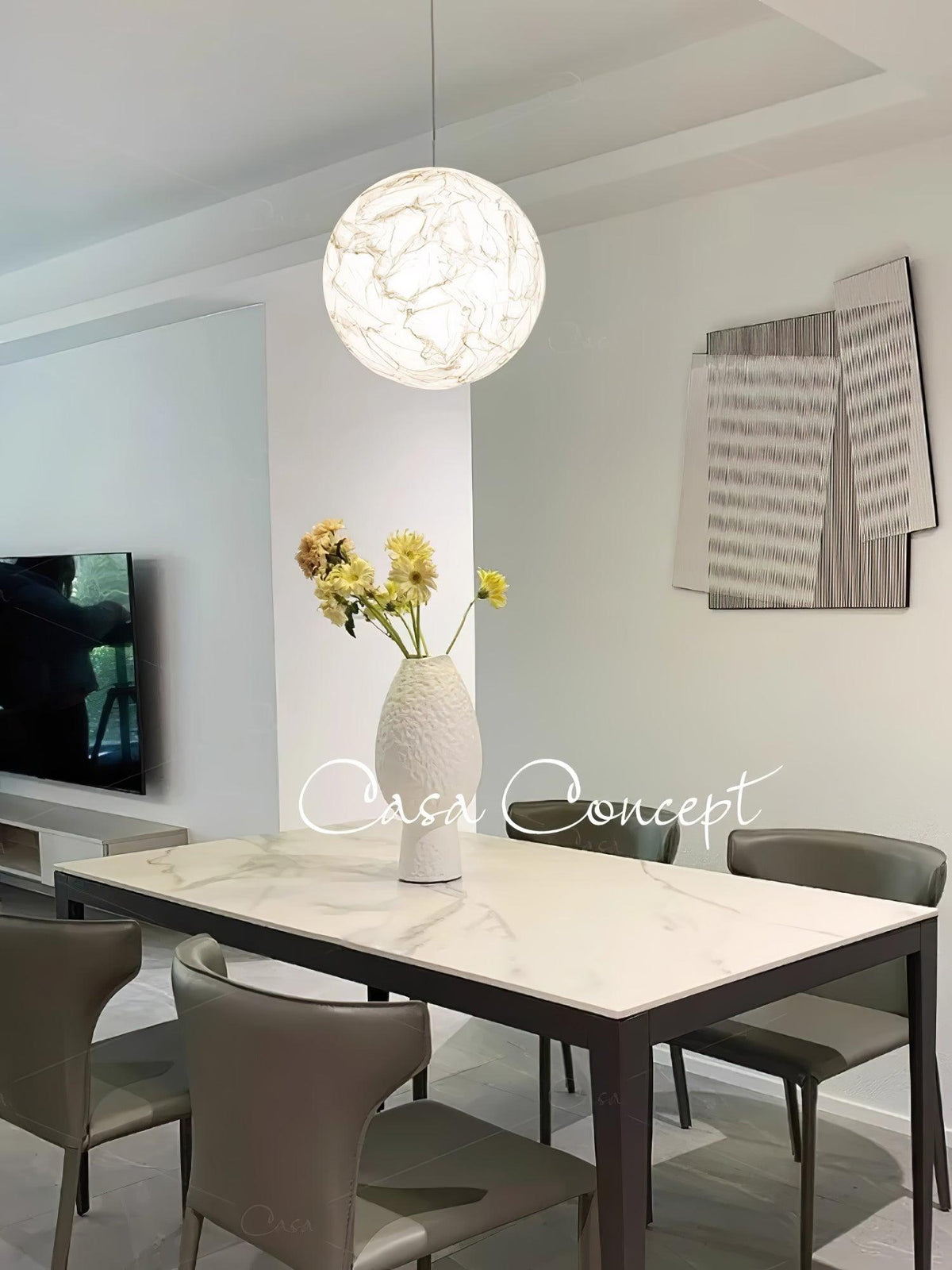 Globe Lampe Suspendue Minimaliste en Soie