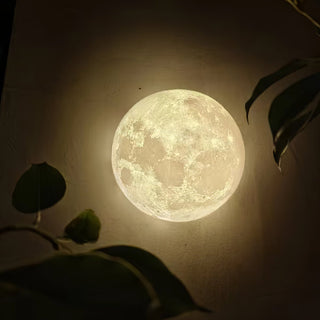 Olsolan Applique Murale 3D en Plastique Art Nordique Lune-Luire