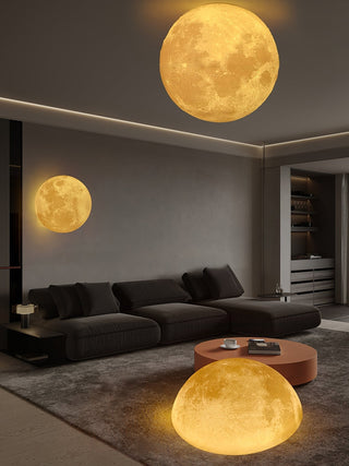 Olsolan Applique Murale 3D en Plastique Art Nordique Lune-Luire