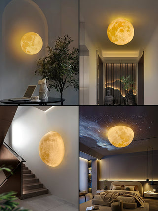 Olsolan Applique Murale 3D en Plastique Art Nordique Lune-Luire