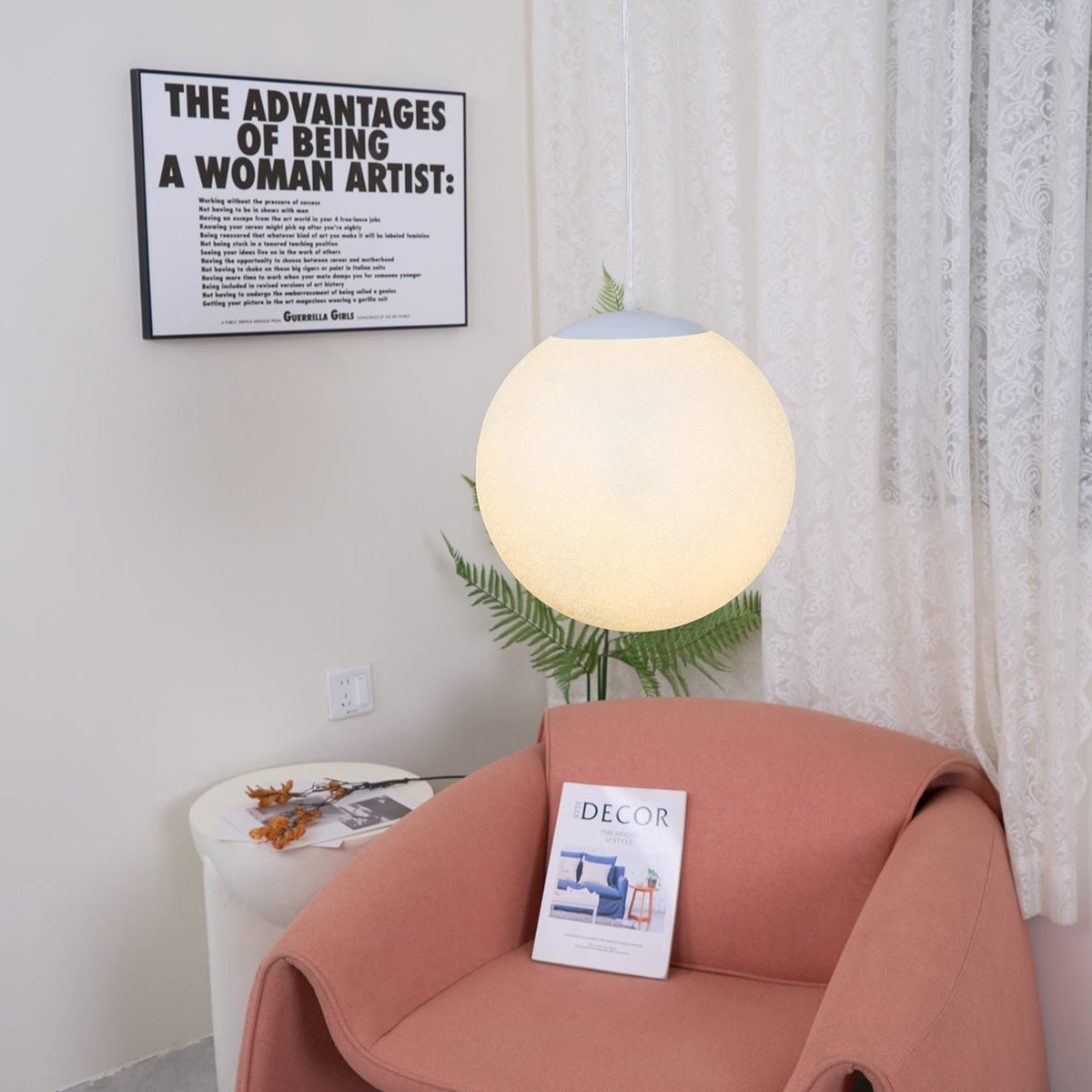 Jovise Suspension Lampe en Forme de Lune pour Salon