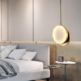 Synoryra Lampe Suspendue Double Disque en Albâtre