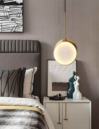Synoryra Lampe Suspendue Double Disque en Albâtre