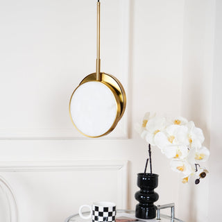 Synoryra Lampe Suspendue Double Disque en Albâtre