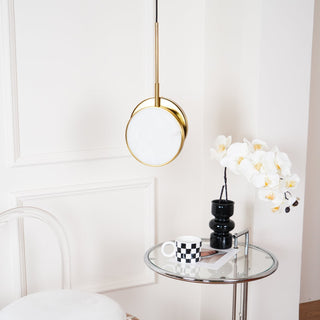 Synoryra Lampe Suspendue Double Disque en Albâtre