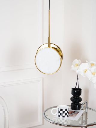 Synoryra Lampe Suspendue Double Disque en Albâtre