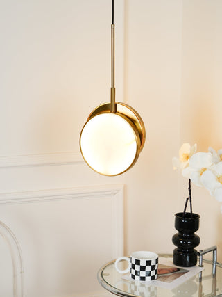 Synoryra Lampe Suspendue Double Disque en Albâtre