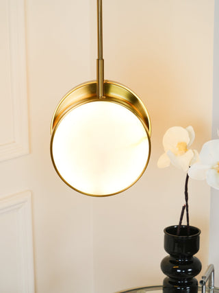 Synoryra Lampe Suspendue Double Disque en Albâtre