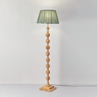 Celon Lampadaire en Bois Et Tissu Vintage