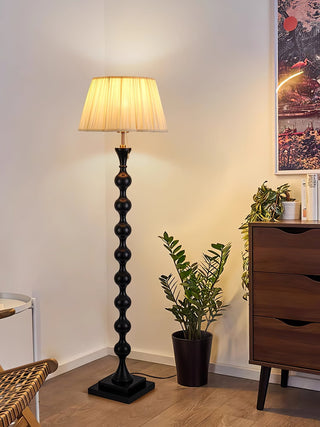Celon Lampadaire en Bois Et Tissu Vintage
