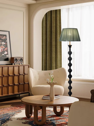 Celon Lampadaire en Bois Et Tissu Vintage