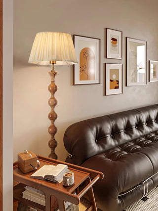 Celon Lampadaire en Bois Et Tissu Vintage