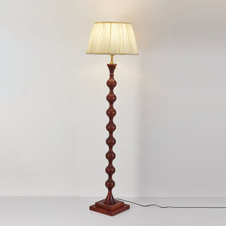 Celon Lampadaire en Bois Et Tissu Vintage