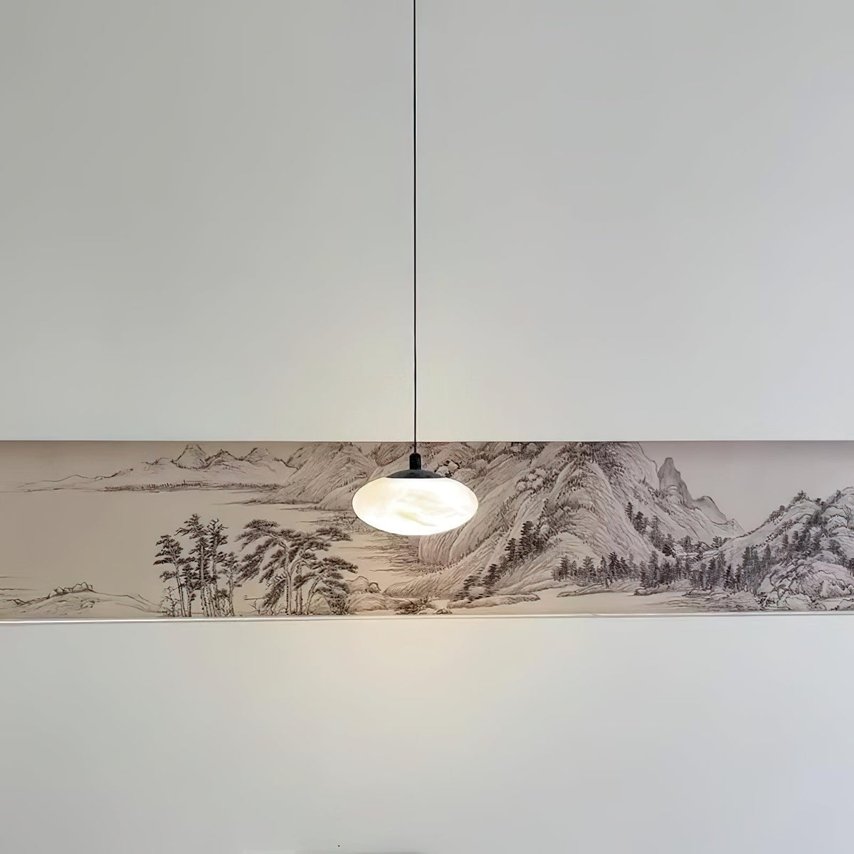 Cuthean Lampe Suspendue En Laiton Et Albâtre Minimaliste Moderne