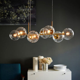 Valentina Suspension Boule Moderne Métal/Verre Noir/Doré Salon