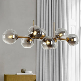 Valentina Suspension Boule Moderne Métal/Verre Noir/Doré Salon