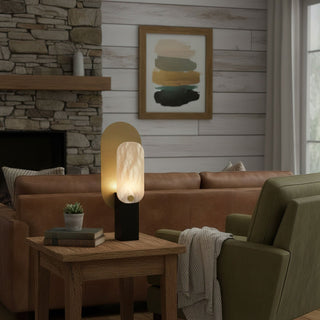 Mosaic Elegance Alabaster Table Lamp-Neutral Decor