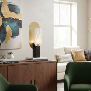 Mosaic Elegance Alabaster Table Lamp-Neutral Decor