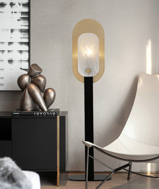 Mosaic Elegance Alabaster Floor Lamp-Neutral Decor
