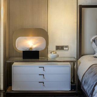 Mosaic Elegance Alabaster Table Lamp-Neutral Decor
