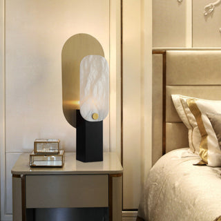 Mosaic Elegance Alabaster Table Lamp-Neutral Decor