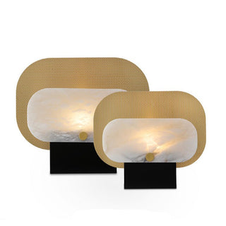 Mosaic Elegance Alabaster Table Lamp-Neutral Decor