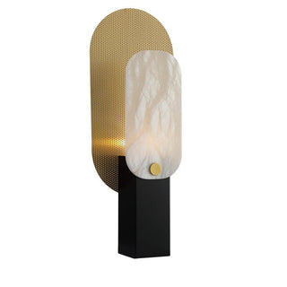 Mosaic Elegance Alabaster Table Lamp-Neutral Decor