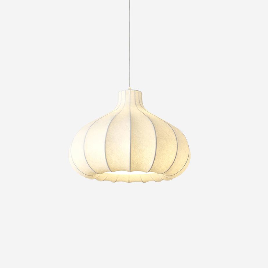 Pendant Light Silky Pleated Silk Shade White-Neutral Decor