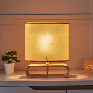 Loop Rustic Wood Table Lamp-Neutral Decor