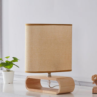 Loop Rustic Wood Table Lamp-Neutral Decor