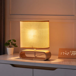 Loop Rustic Wood Table Lamp-Neutral Decor