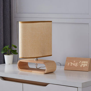Loop Rustic Wood Table Lamp-Neutral Decor