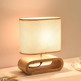 Loop Rustic Wood Table Lamp-Neutral Decor