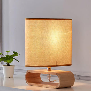 Loop Rustic Wood Table Lamp-Neutral Decor